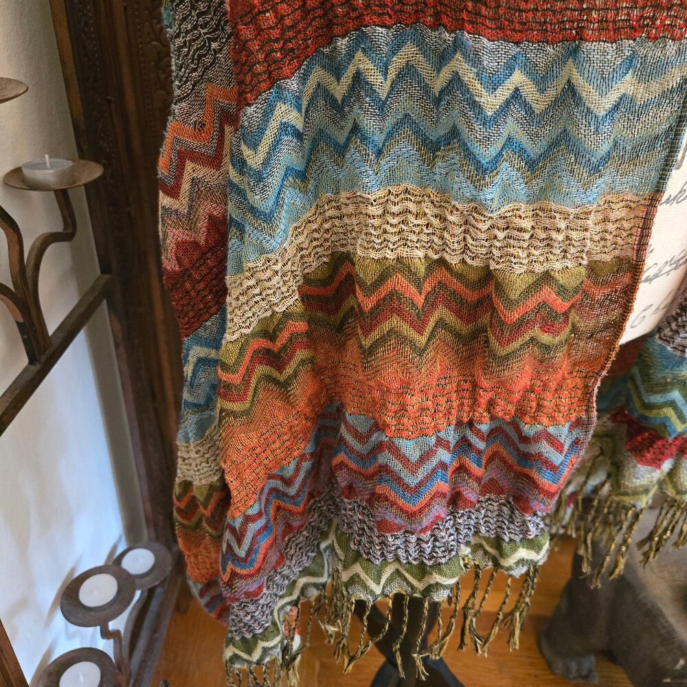 Chevron Scarf with Fringe - Picture 3 of 5